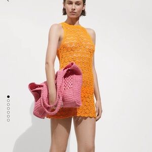 Mango crochet knit dress